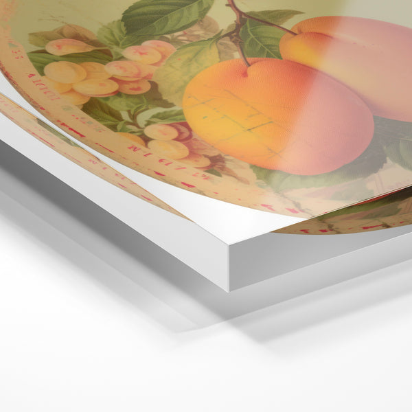 Abricots et fleurs roses style botanique vintage — Verre acrylique