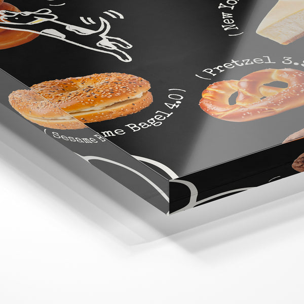 Affiche liste de pâtisseries du jour noir et blanc — Verre acrylique