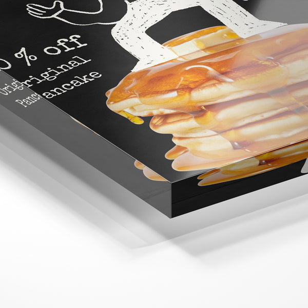 Affiche crêpes humoristique noir et blanc — Verre acrylique