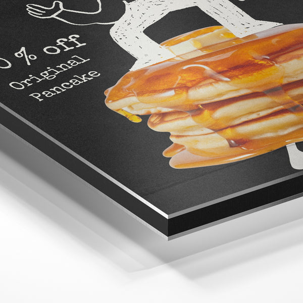 Affiche crêpes humoristique noir et blanc — Aluminium Dibond