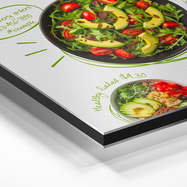 Affiche vegan food et recettes de salade — Aluminium Dibond