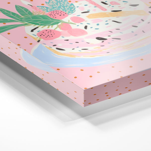 Gâteau d'anniversaire aux baies, style bohème rose — Verre acrylique