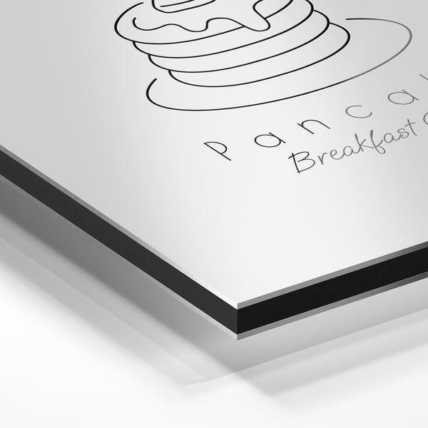 Logo Pancake Breakfast Café en ligne fine art — Aluminium Dibond relief 3D