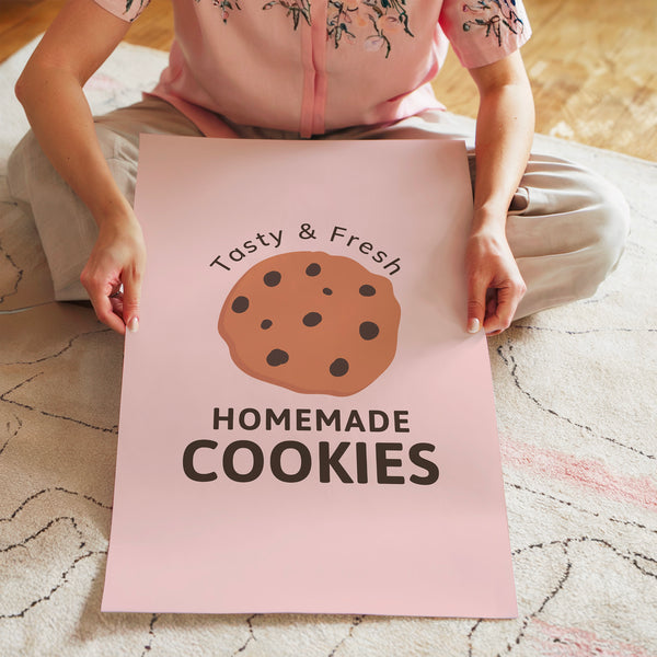 Biscuits faits maison, affiche rose poudré — Poster HP mat