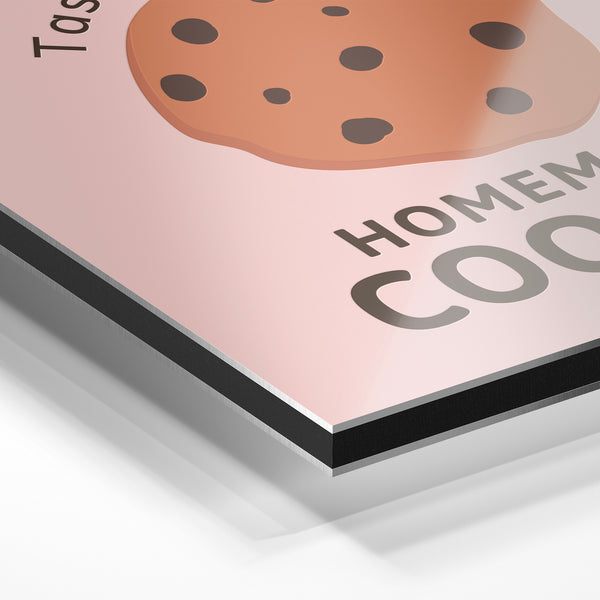 Biscuits faits maison, affiche rose poudré — Aluminium Dibond relief 3D