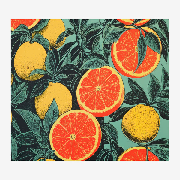 Agrumes pop art, pamplemousses rouges et citrons — Toile sur châssis