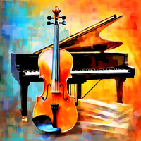 Magical Violin Serenade-Canvas-artwall-Artwall