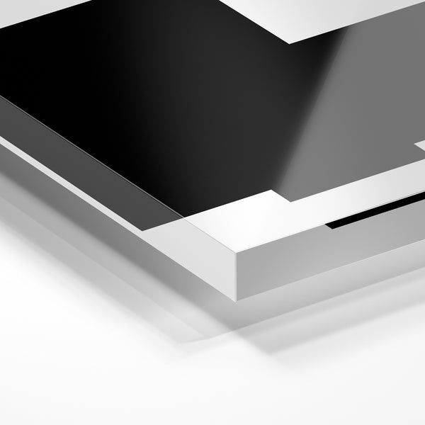 Formes géométriques noir et blanc abstrait — Verre acrylique