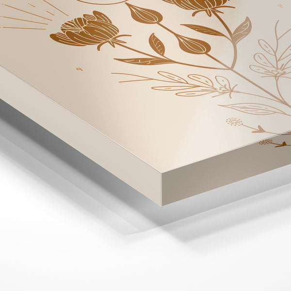 Plante botanique minimaliste beige et marron — Verre acrylique