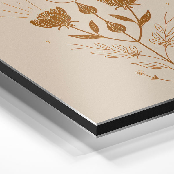 Plante botanique minimaliste beige et marron — Aluminium Dibond