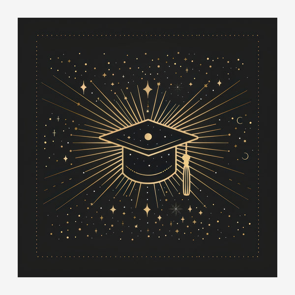 Œil cosmique doré et noir, line art minimaliste — Toile sur châssis
