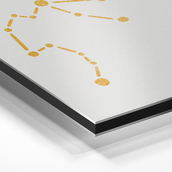Constellation en ligne or et beige minimaliste — Aluminium Dibond