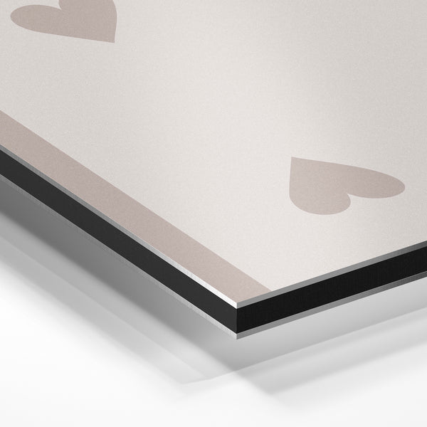 Quatre de Cœur minimaliste beige et gris — Aluminium Dibond