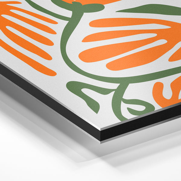 Fleurs de souci minimalistes, style bohème — Aluminium Dibond