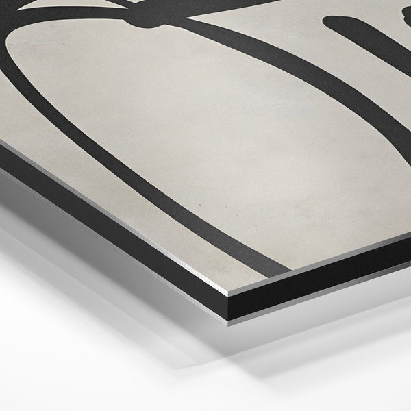 Composition abstraite noir et blanc au trait épais — Aluminium Dibond