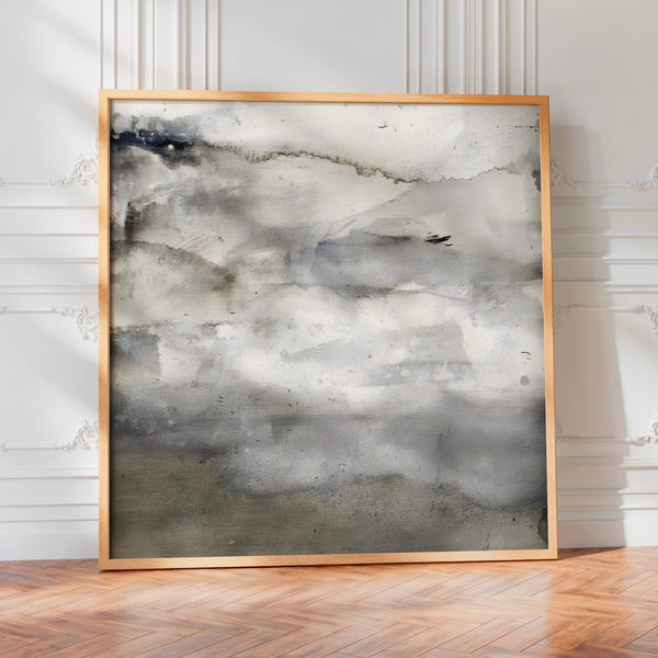 Brumes abstraites, étude en gris et beige — Poster HP mat