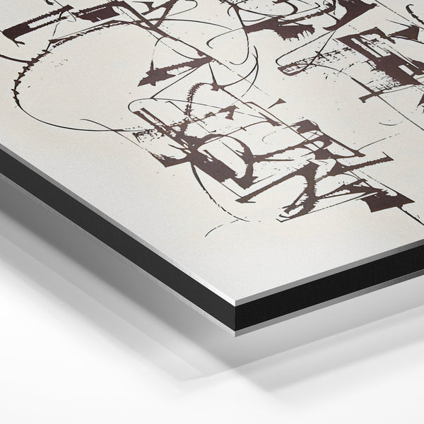 Composition abstraite au trait noir et blanc — Aluminium Dibond