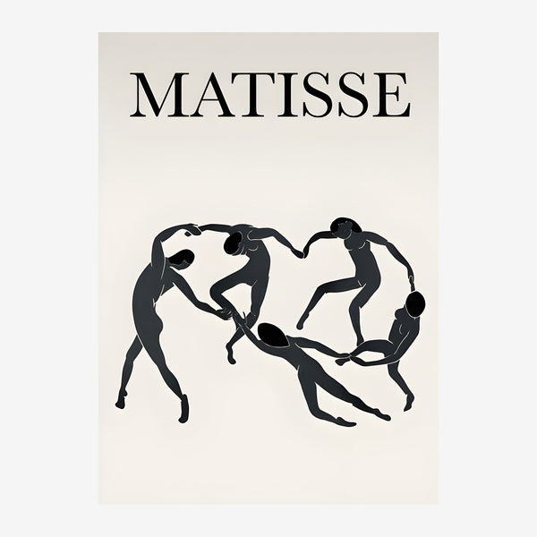 La Danse - Matisse, silhouettes noir et blanc — Toile sur châssis