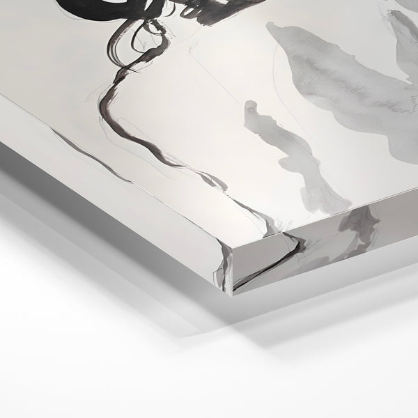 Femme de profil, étude minimaliste noir et blanc — Verre acrylique