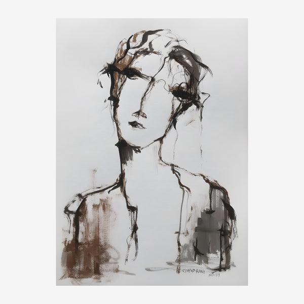 Portrait expressif abstrait en noir et blanc — Toile sur châssis