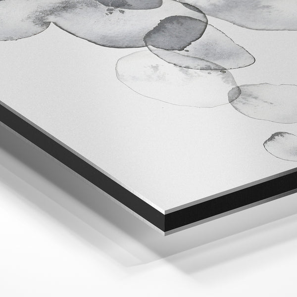 Feuillage en cascade – Noir et blanc minimaliste — Aluminium Dibond