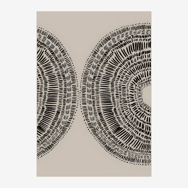 Formes organiques en line art noir et blanc — Toile sur châssis