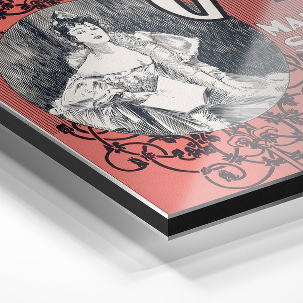 The Society Girl, affiche vintage années 1900 — Aluminium Dibond relief 3D