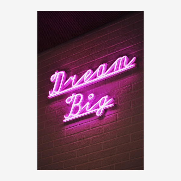 Dream Big - Affiche Néon Pop Art Vintage — Toile sur châssis