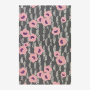 Fleurs roses et graminées, motif bohème scandinave