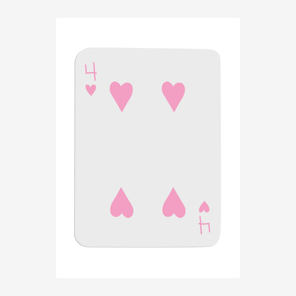 Quatre de Cœur rose pop art, doodle minimaliste — Toile sur châssis
