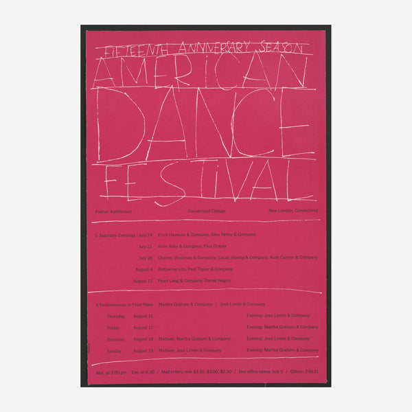 Affiche American Dance Festival rose fuchsia — Toile sur châssis