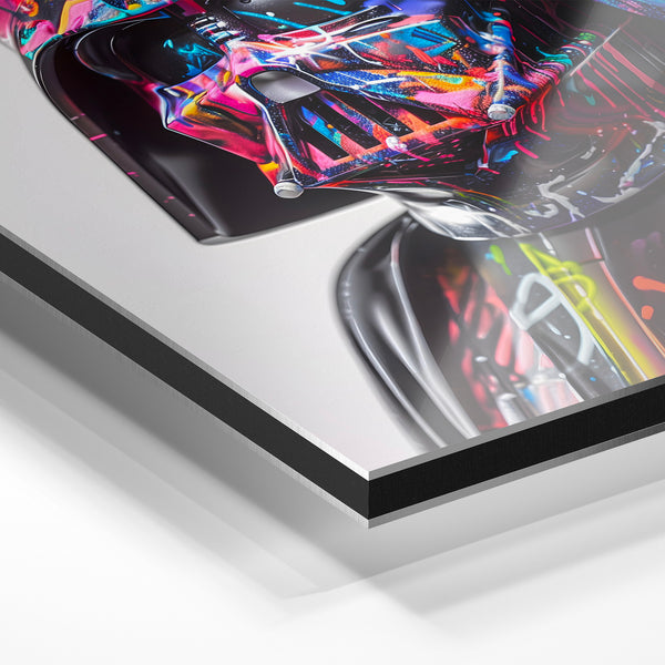 Darth Vader pop art couleurs fluo et néon — Aluminium Dibond relief 3D