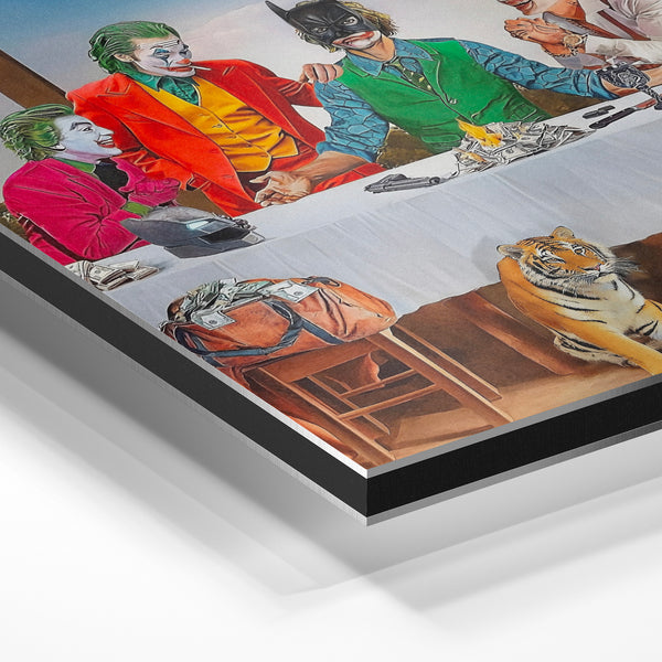 Réunion pop art avec cinq personnages colorés — Aluminium Dibond