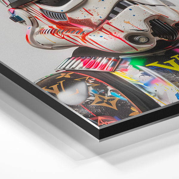 Guerrier pop art blanc et couleurs acidulées — Aluminium Dibond