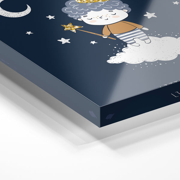 Little Miracle - Affiche enfant bleu nuit et doré — Verre acrylique