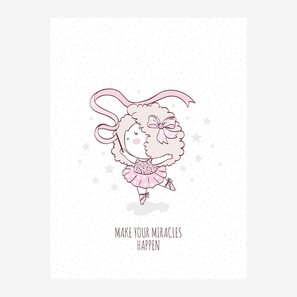 Fille à fleur rose et blanc, citation inspirante — Toile sur châssis