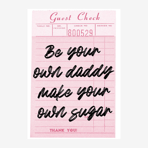 Affiche vintage rose poudré « Be your own daddy » — Toile sur châssis