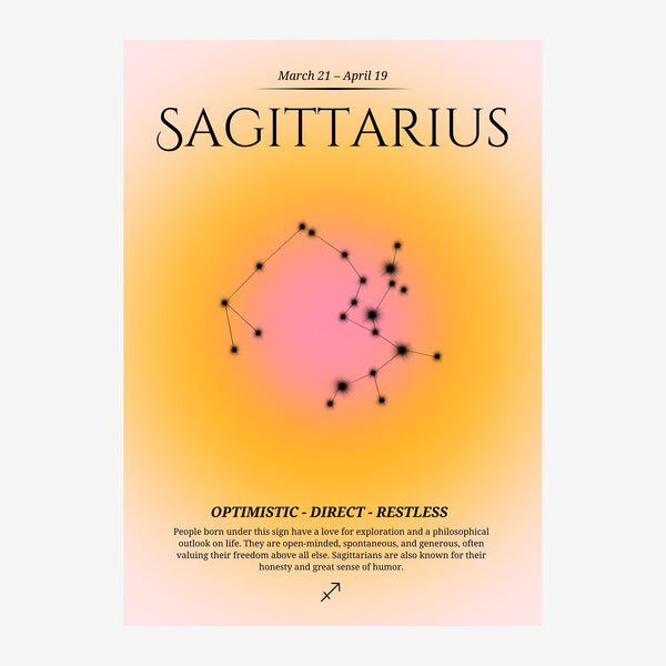 Sagittarius constellation géométrique rose et or — Toile sur châssis