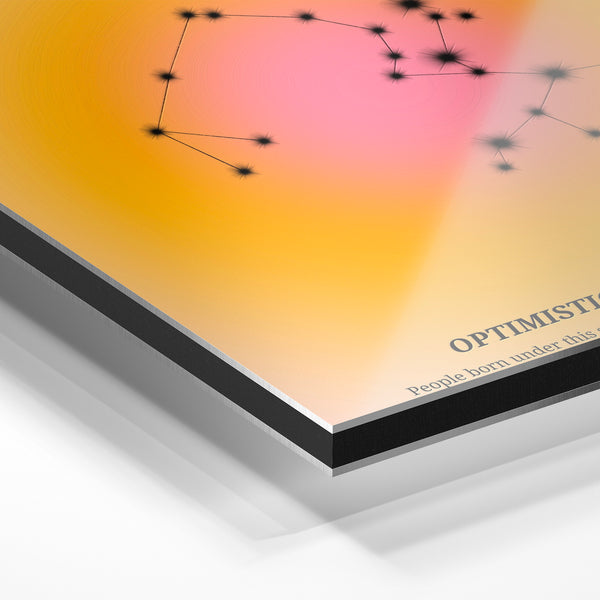 Sagittarius constellation géométrique rose et or — Aluminium Dibond relief 3D