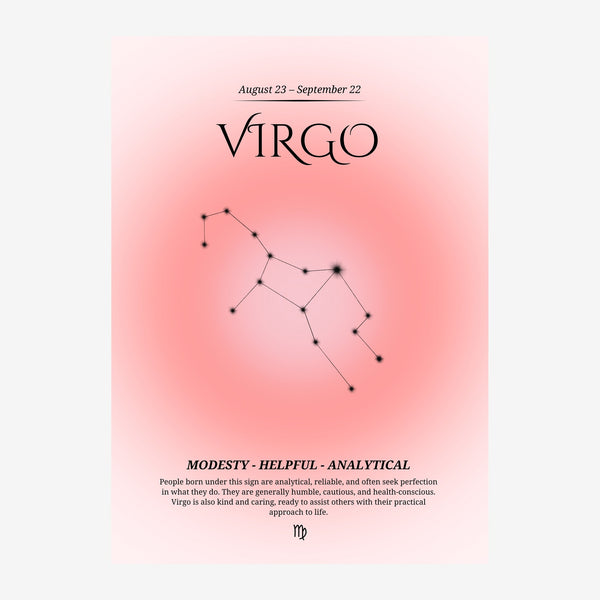 Vierge : constellation et astrologie rose — Toile sur châssis
