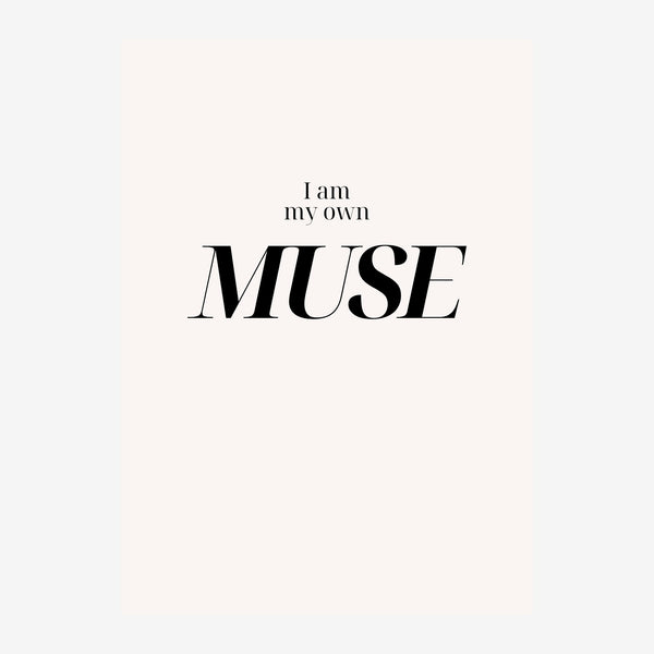 I Am My Own Muse - Affiche typographique noir et beige — Toile sur châssis