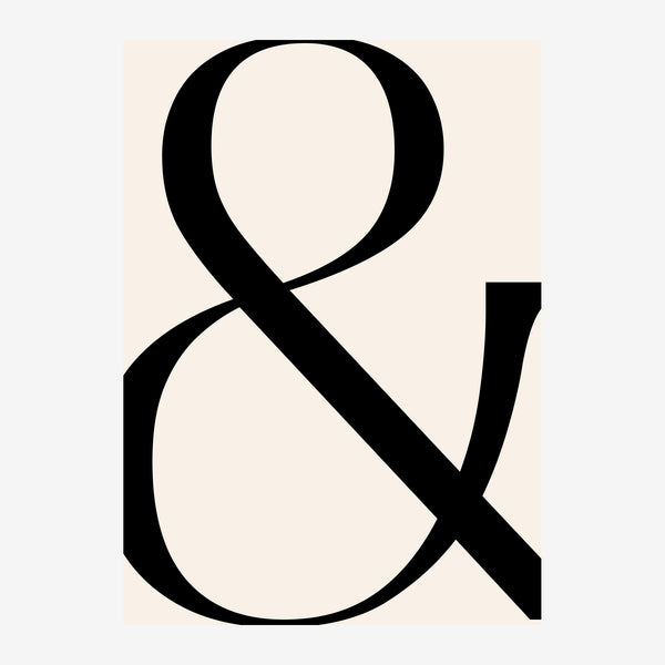 Ampersand noir et blanc, line art minimaliste — Toile sur châssis