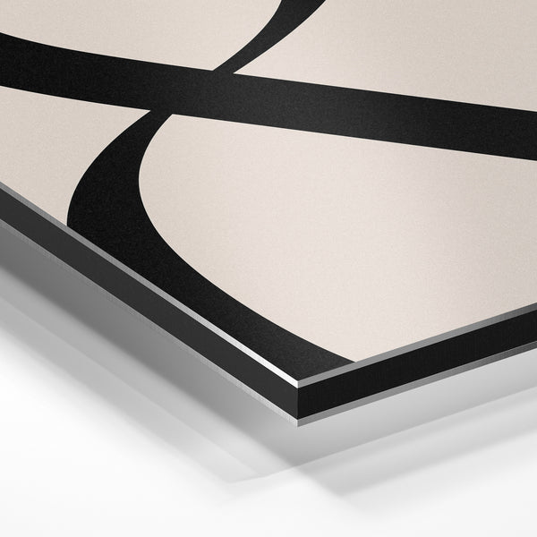 Ampersand noir et blanc, line art minimaliste — Aluminium Dibond