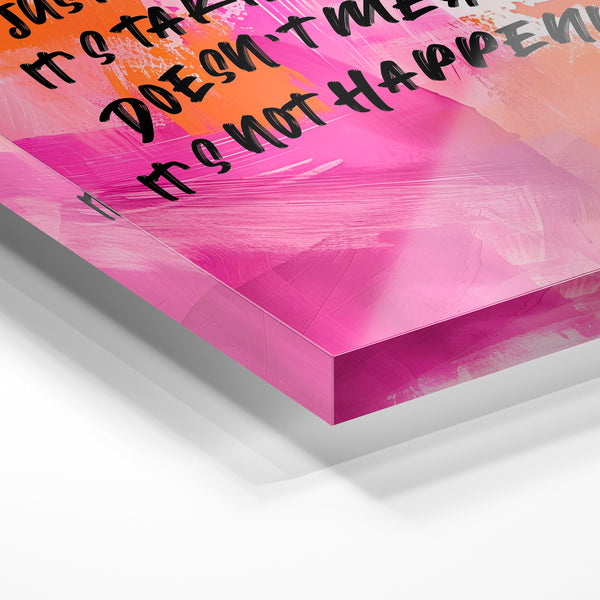 Affiche typographie rose et orange pop-art — Verre acrylique