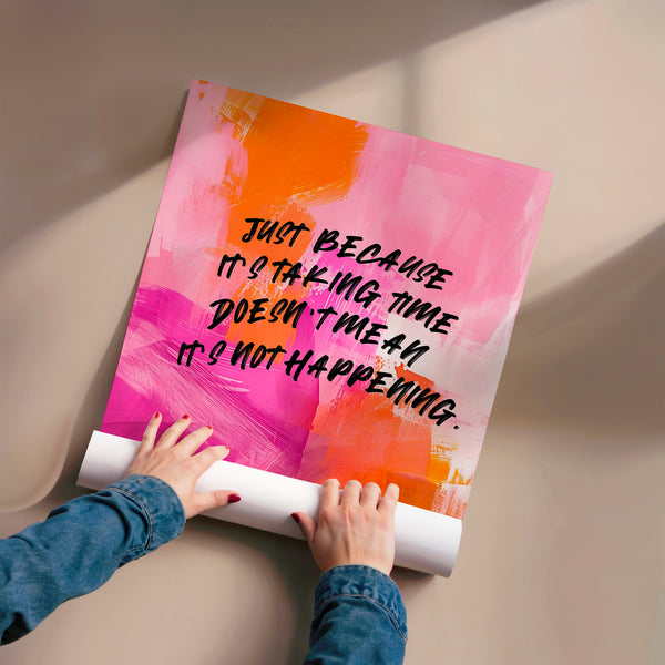Affiche typographie rose et orange pop-art — Poster HP mat
