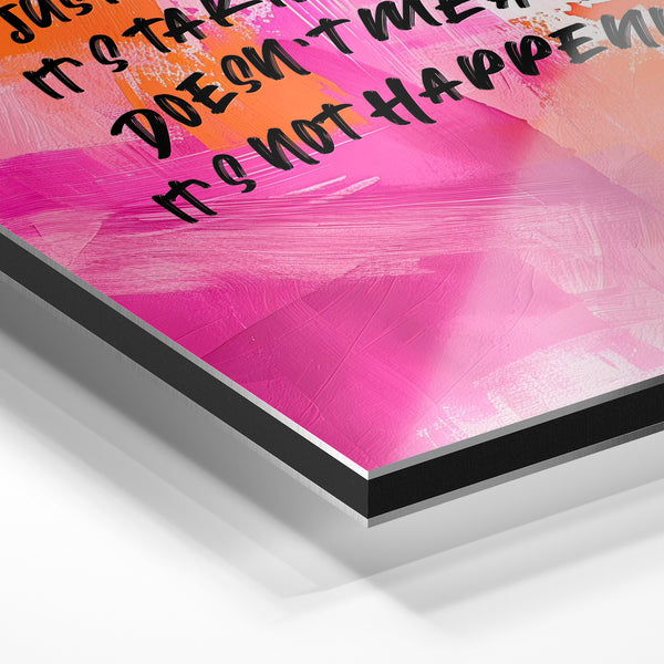 Affiche typographie rose et orange pop-art — Aluminium Dibond relief 3D