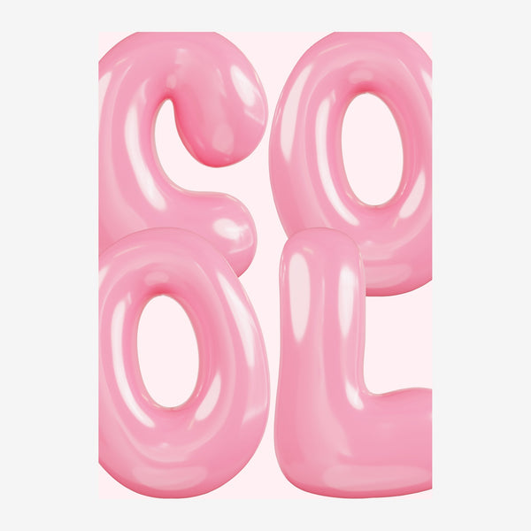 Affiche typographie rose poudré pop art rétro — Toile sur châssis