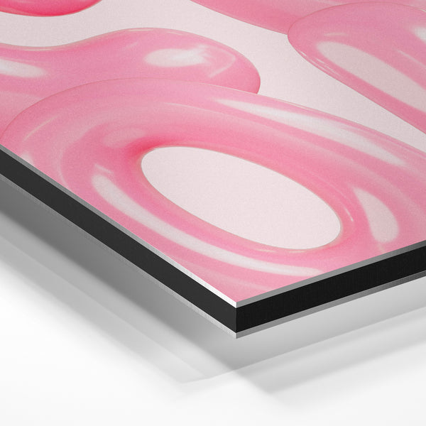 Affiche typographie rose poudré pop art rétro — Aluminium Dibond