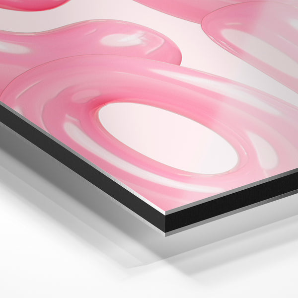 Affiche typographie rose poudré pop art rétro — Aluminium Dibond relief 3D