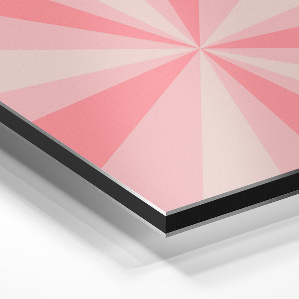 Rayons géométriques abstraits rose et crème — Aluminium Dibond